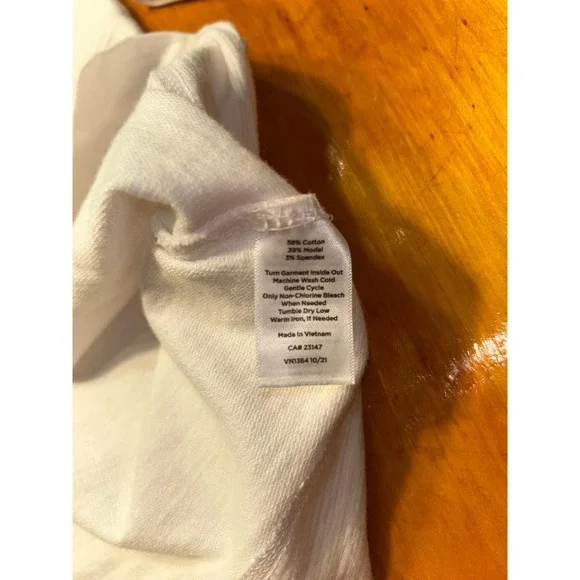 T by Talbots Womens XS White Striped Quarter Zip Pullover UPF 50+ Mock Neck Top - Picture 8 of 11